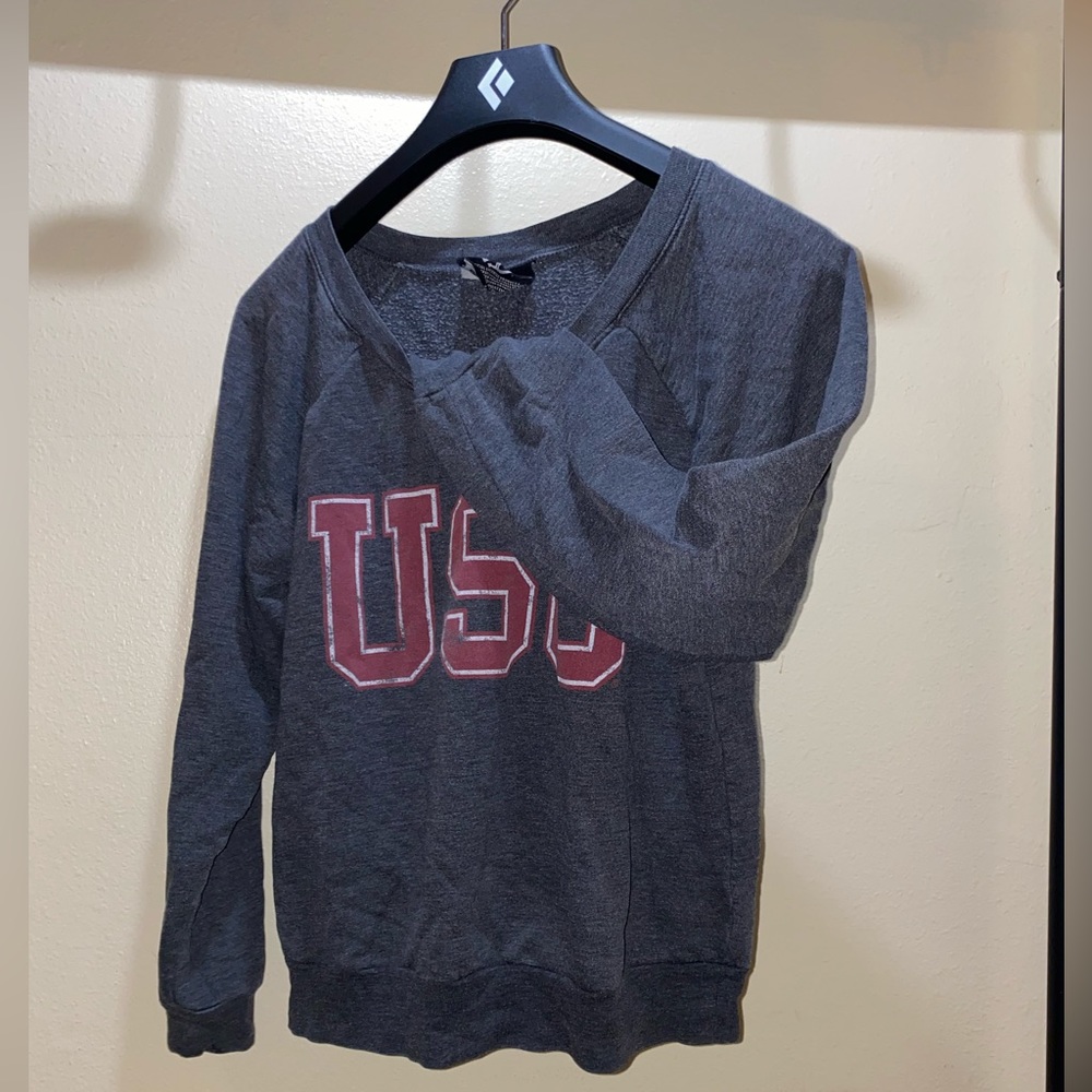 Distressed USC logo - Recycled Karma Sweater - size Medium - worn